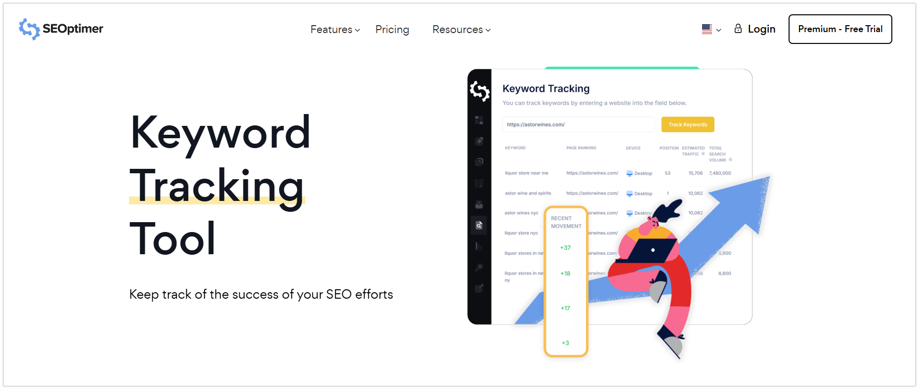 SEOptimer keyword tracker